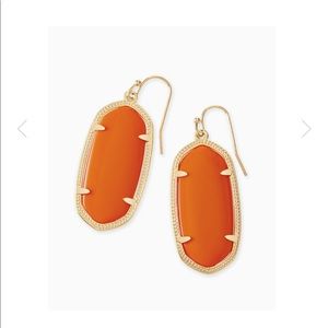 Elle Gold Drop Earrings In Orange